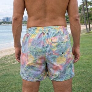 Surf & Swim Co Tie Dye Swim Trunks Shorts Men’s XL Pastel Beach
